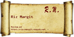 Riz Margit névjegykártya